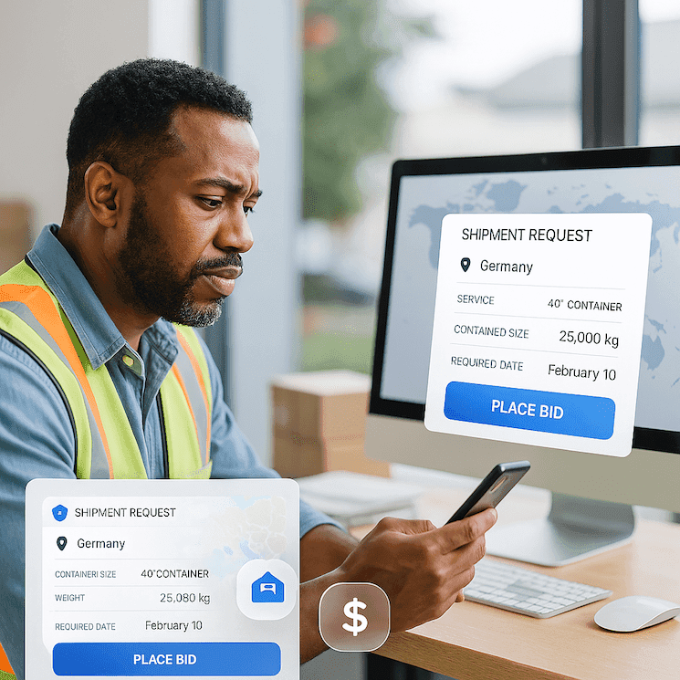Bid on live shipment requests